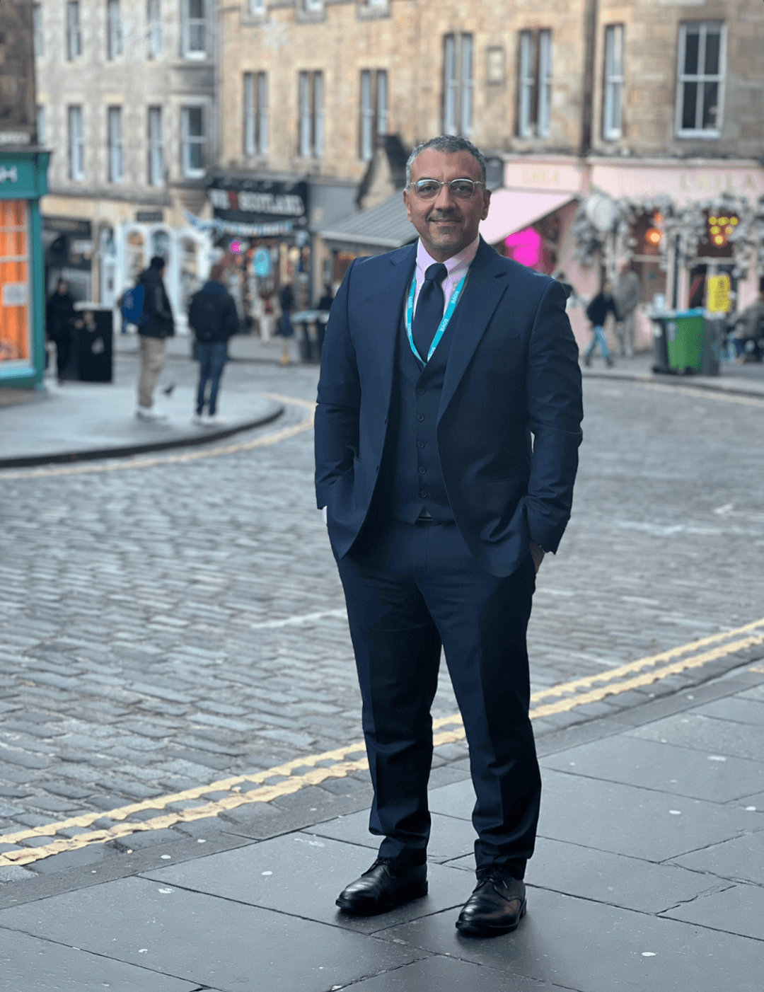 Mr Sherif Elshazly photographed on a street in Edinburgh